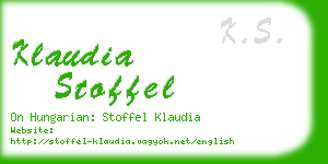 klaudia stoffel business card